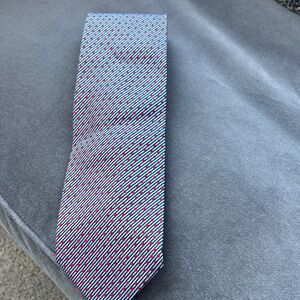 Charvet Elegant Gray and Red Patterned Tie
